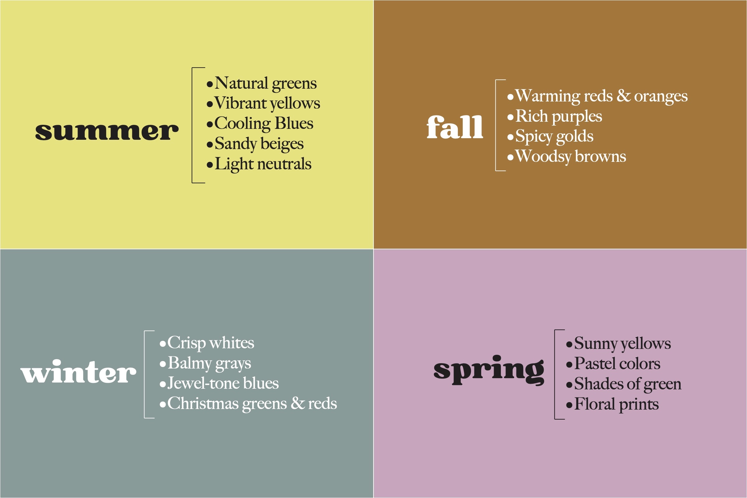 Color Palette for Each Season