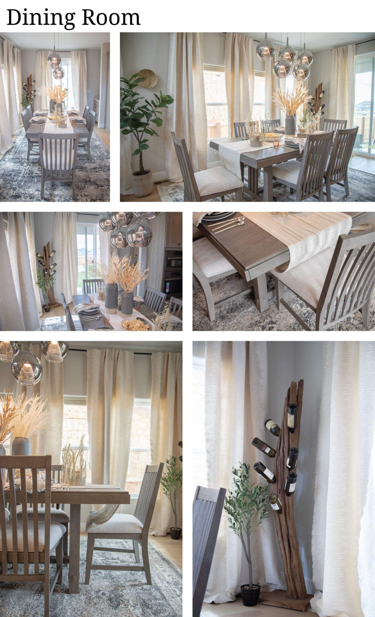 Dining Room with grey-toned dining set 